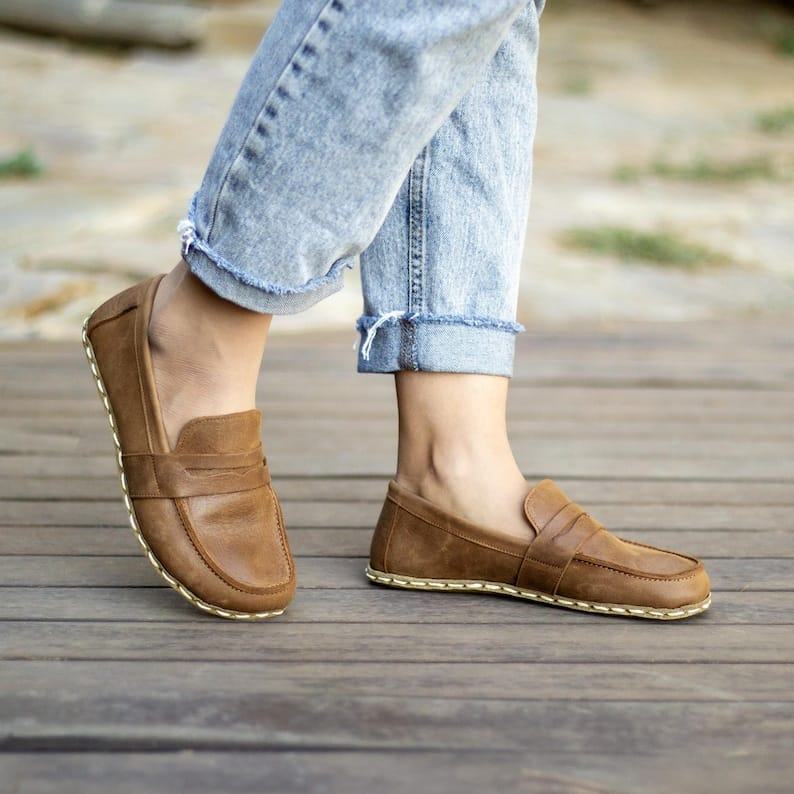 Earth Shoe Barefoot Grounding Shoes Women – Leather, Matte Brown – Earthing & Comfort