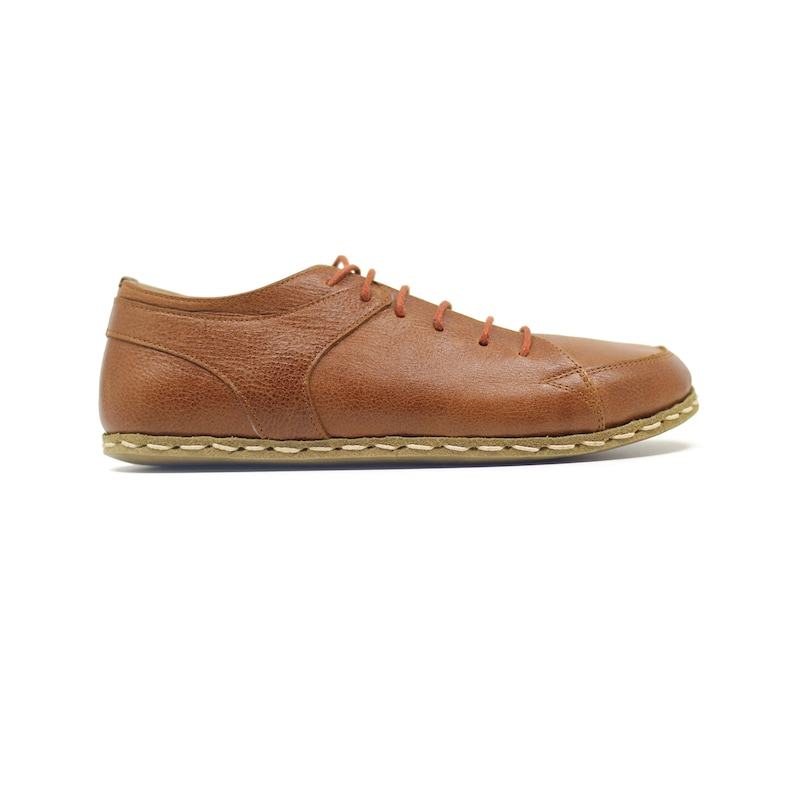 Earthing Naturel  Antique Brown Leather Barefoot Sneakers – Copper Rivet Converse for Men