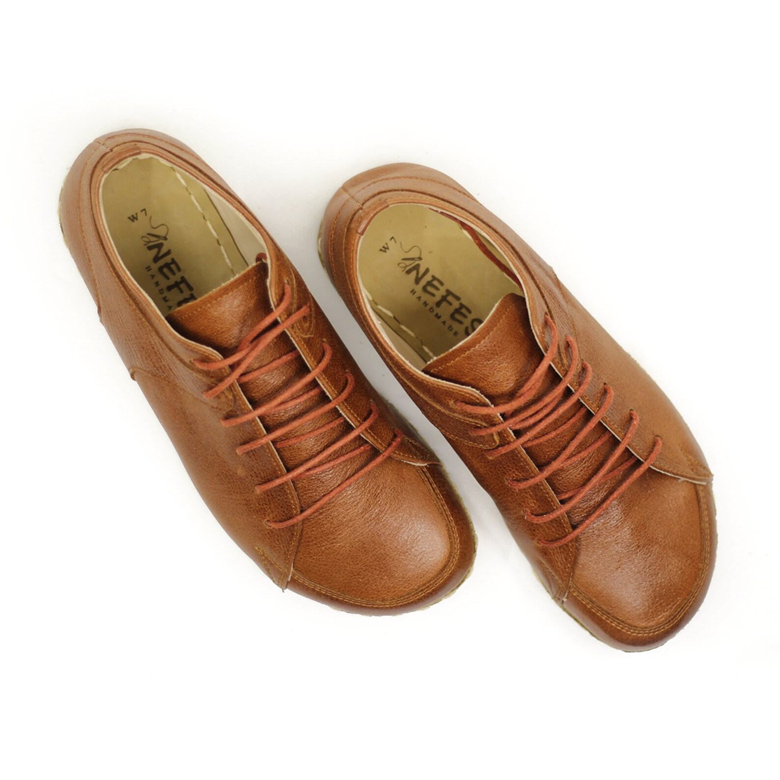 Earthing Naturel  Antique Brown Leather Barefoot Sneakers – Copper Rivet Converse for Men