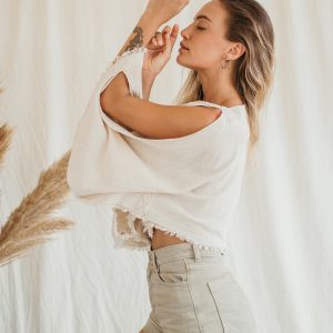 Earthy Boho Vibes Raw Cotton Tunic with Open Sides for Festival Chic