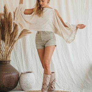 Earthy Boho Vibes Raw Cotton Tunic with Open Sides for Festival Chic