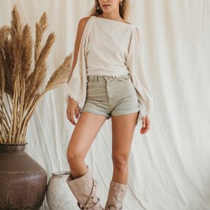 Earthy Boho Vibes Raw Cotton Tunic with Open Sides for Festival Chic