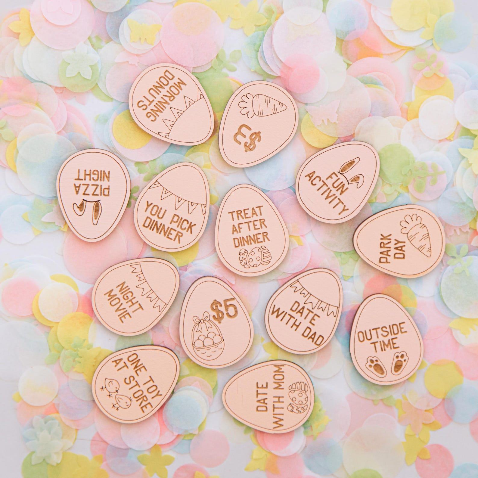 Easter Egg Hunt Tokens  16-Piece Set – Fun Easter Basket Fillers & Party Game Prizes for Kids!