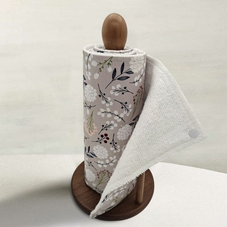 Eco-Friendly Paperless Kitchen Towels Zero Waste, Reusable Roll with Snaps