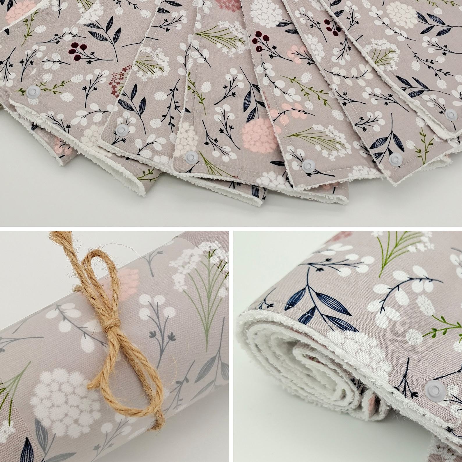 Eco-Friendly Paperless Kitchen Towels Zero Waste, Reusable Roll with Snaps