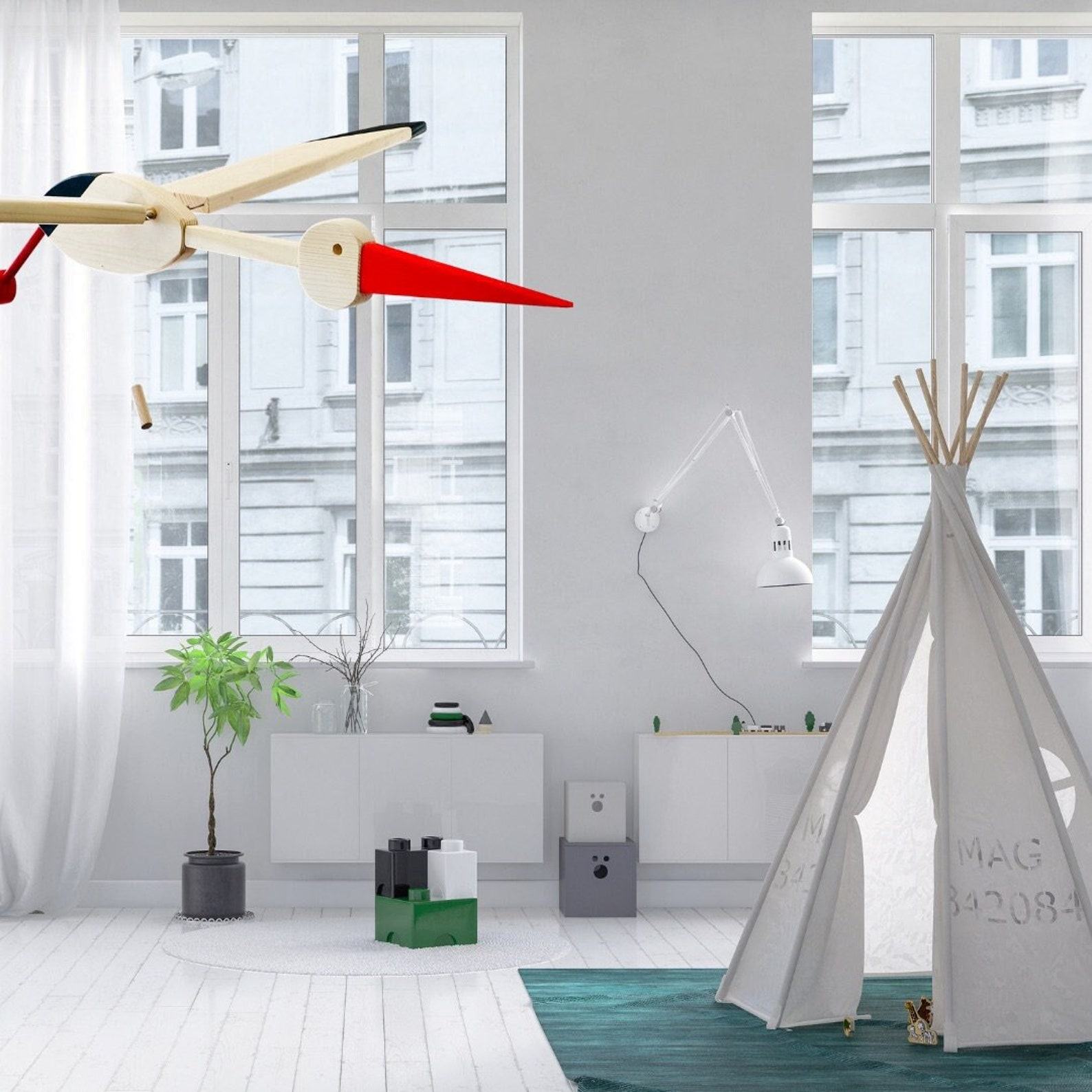 Eco-Friendly Stork Nursery Mobile A Cherished Item for New Parents