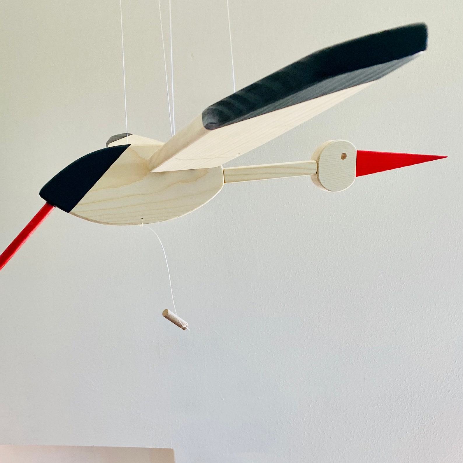 Eco-Friendly Stork Nursery Mobile A Cherished Item for New Parents