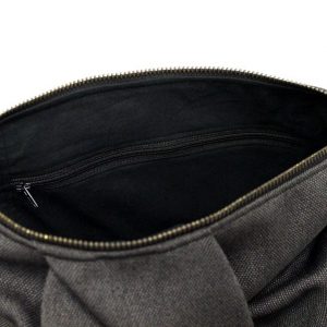 Edgy and Eco-Chic Charcoal Origami Crossbody Bag with Vegan Leather Accents