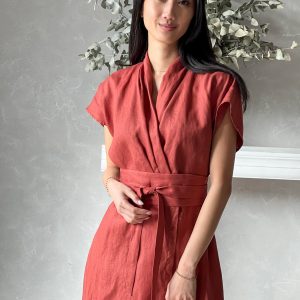 Elegant Linen Kimono Dress Embrace Comfort and Style in One