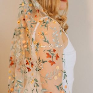 Ella Embroidered Veil of Enchanting Blooms, Adorning Your Bridal Vision