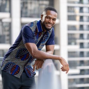 Embrace Cultural Vibrance Zedi’s Navy Men’s African Print Cotton Ankara Shirt