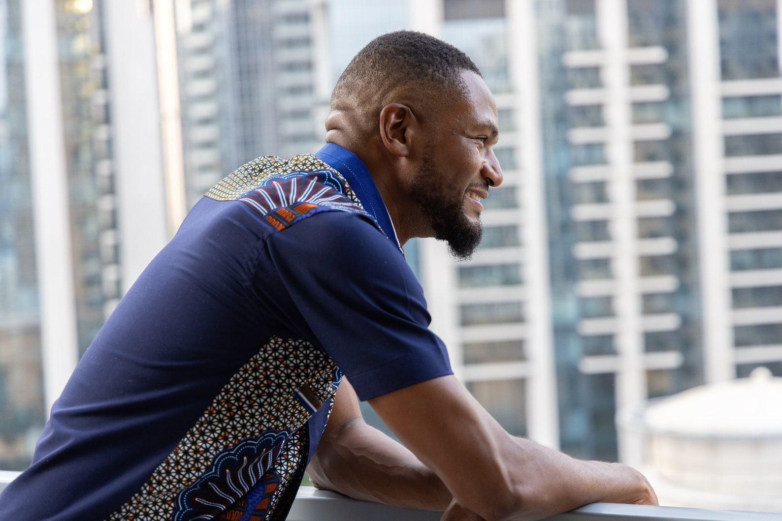 Embrace Cultural Vibrance Zedi’s Navy Men’s African Print Cotton Ankara Shirt - Image 3