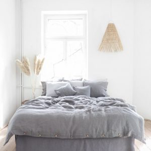 Embrace Nature’s Tranquility Gray Linen Bedding for a Serene Slumber
