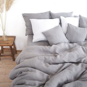 Embrace Nature’s Tranquility Gray Linen Bedding for a Serene Slumber