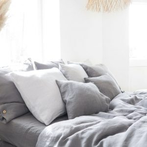 Embrace Nature’s Tranquility Gray Linen Bedding for a Serene Slumber