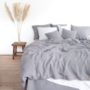 Embrace Nature’s Tranquility Gray Linen Bedding for a Serene Slumber