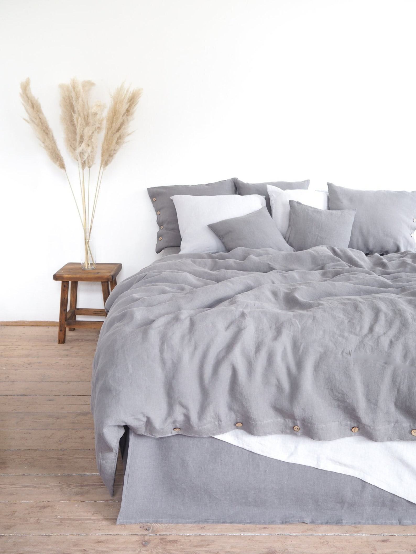 Embrace Nature’s Tranquility Gray Linen Bedding for a Serene Slumber - Image 4