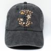 Embroidered Alphabet Letter Baseball Cap Personalized Floral Design for a Unique Item
