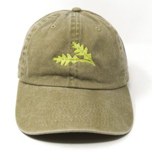 Embroidered Arugula Leaf Baseball Cap Washed Cotton, Curved Brim, Summer Style
