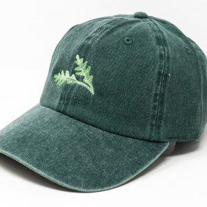 Embroidered Arugula Leaf Baseball Cap Washed Cotton, Curved Brim, Summer Style