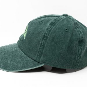 Embroidered Arugula Leaf Baseball Cap Washed Cotton, Curved Brim, Summer Style
