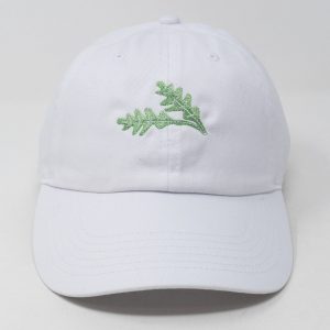 Embroidered Arugula Leaf Baseball Cap Washed Cotton, Curved Brim, Summer Style