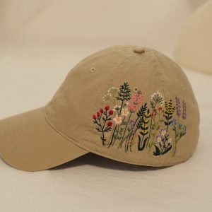 Embroidered Botanical Flower Baseball Cap A Unique and Personalized Item