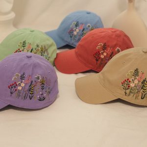 Embroidered Botanical Flower Baseball Cap A Unique and Personalized Item