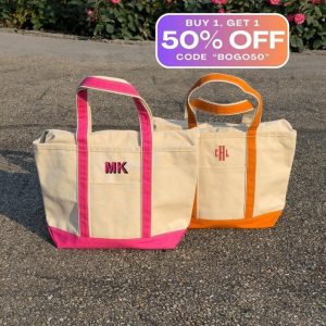 Embroidered Canvas Tote Personalized Monogrammed Beach Bag, Unique Item for Her