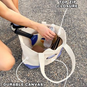 Embroidered Canvas Tote Personalized Monogrammed Beach Bag, Unique Item for Her