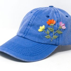Embroidered Daisy Fern Flower Baseball Cap A Unique and Stylish Accessory