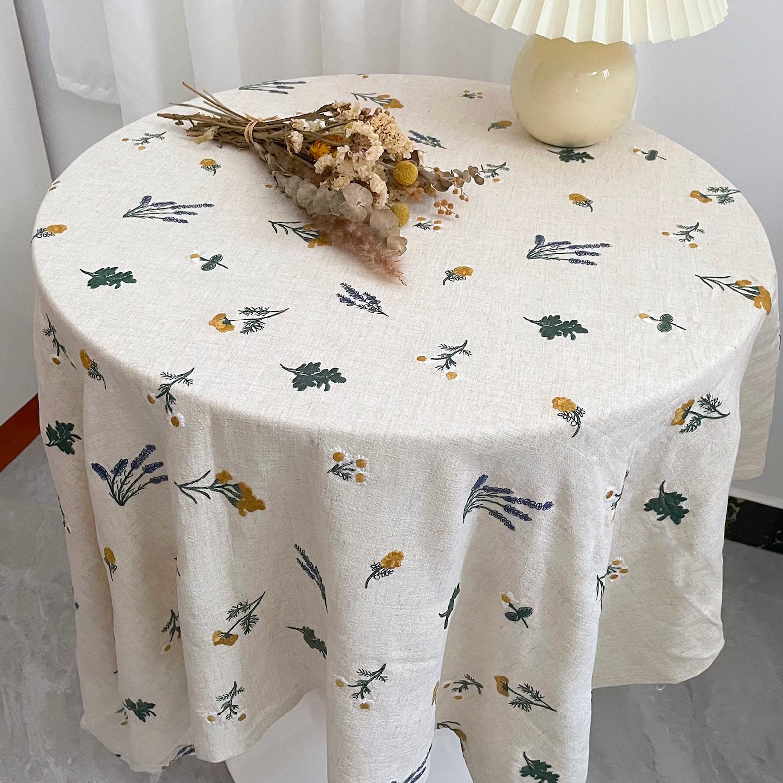 Embroidered Elegance Custom Cotton-Linen Tablecloths for Every Occasion