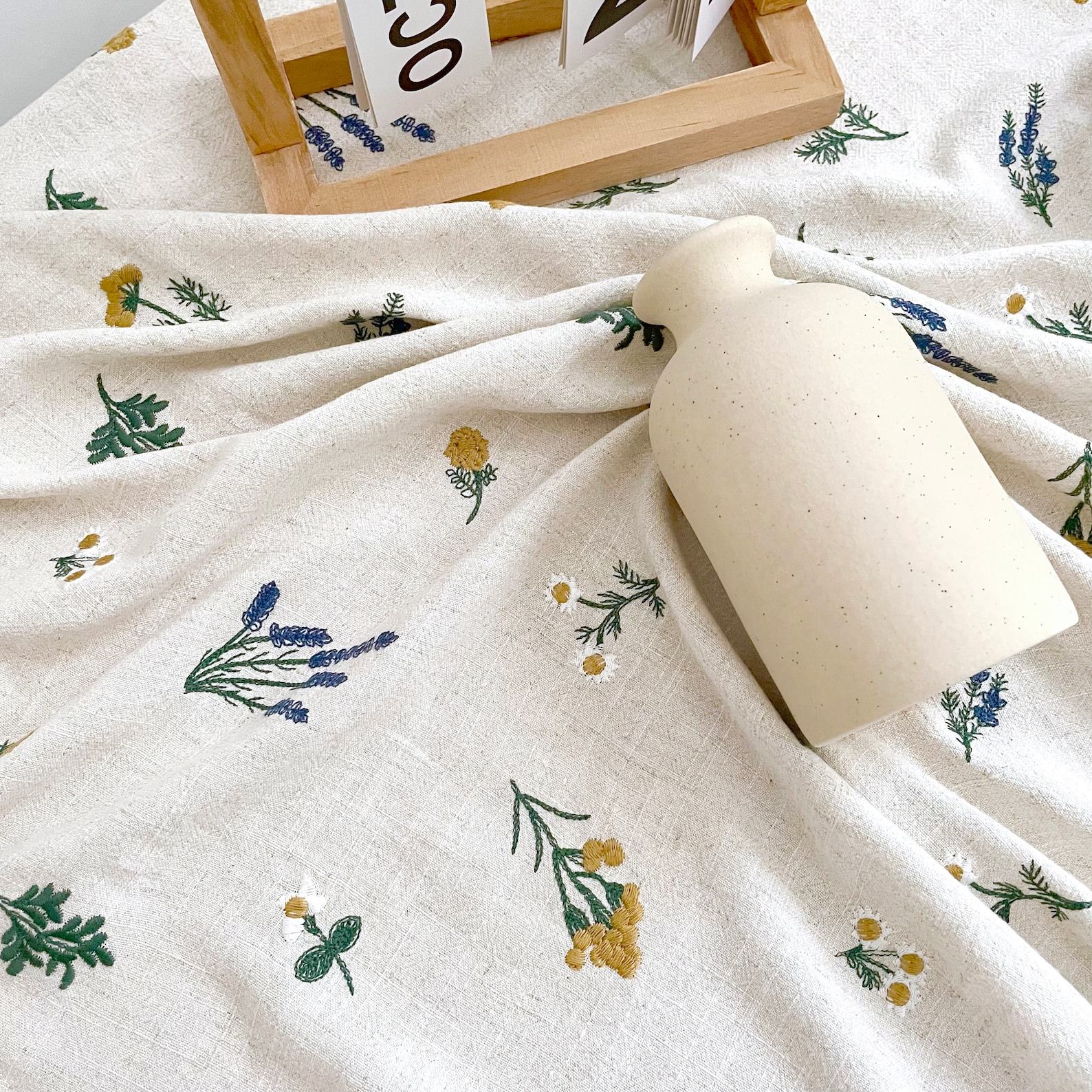 Embroidered Elegance Custom Cotton-Linen Tablecloths for Every Occasion