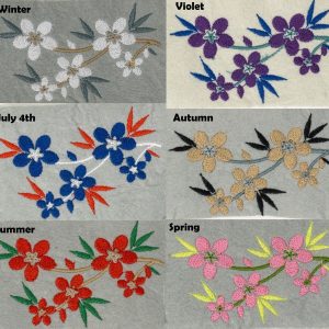 Embroidered Floral Baseball Cap Summery Washed Cotton Hat with Holiday Hues