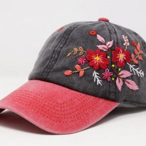 Embroidered Flower Baseball Cap Stylish and Sun-Protective Summer Essential