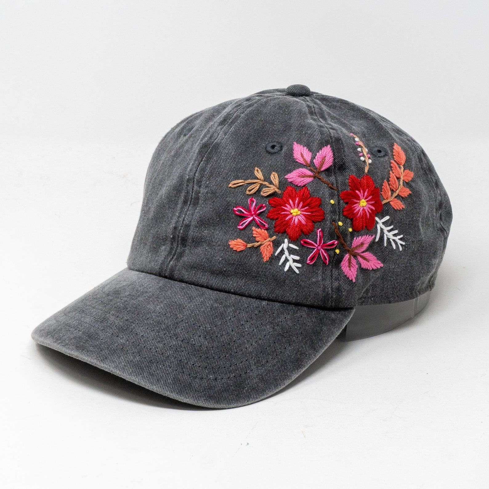 Embroidered Flower Baseball Cap Stylish and Sun-Protective Summer Essential
