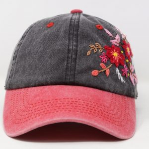 Embroidered Flower Baseball Cap Stylish and Sun-Protective Summer Essential