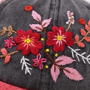 Embroidered Flower Baseball Cap Stylish and Sun-Protective Summer Essential