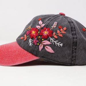 Embroidered Flower Baseball Cap Stylish and Sun-Protective Summer Essential