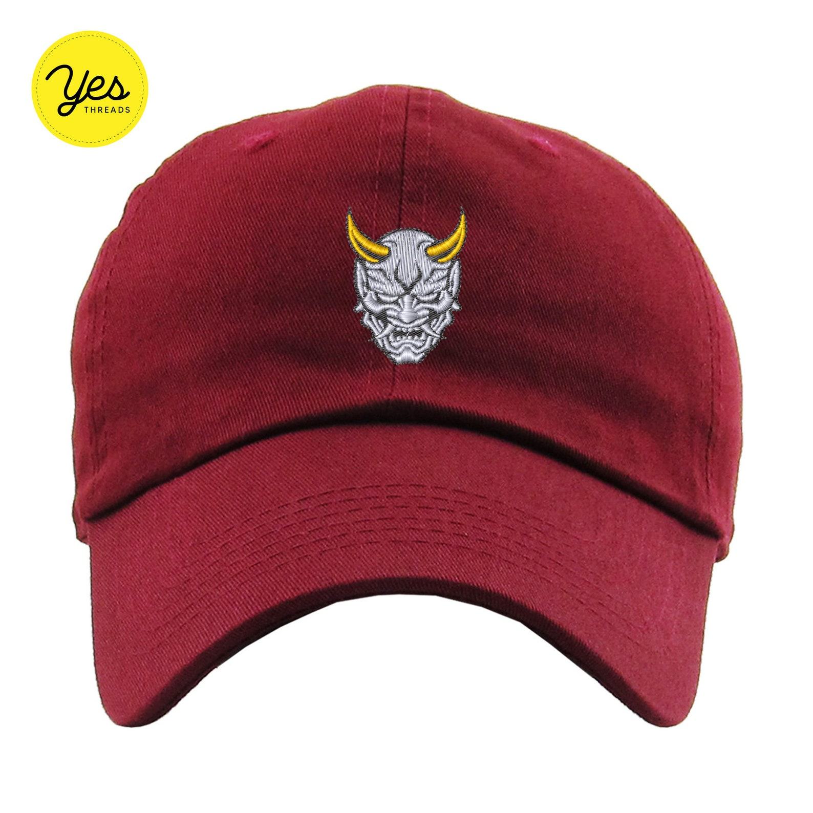 Embroidered Hannya Mask Baseball Cap Unleash Your Inner Demon with Style