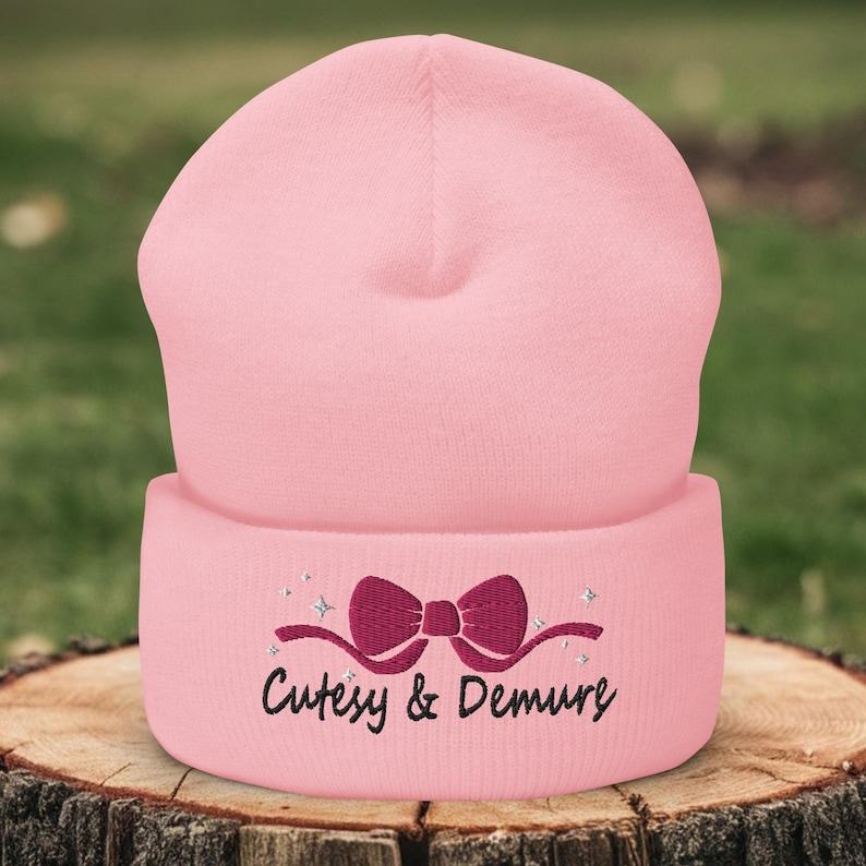 Embroidered Knit Beanie Minimalist, Classy, and Mindful