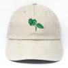 Embroidered Monstera Leaf Baseball Cap Tropical Summer Style with Washed Cotton Comfort