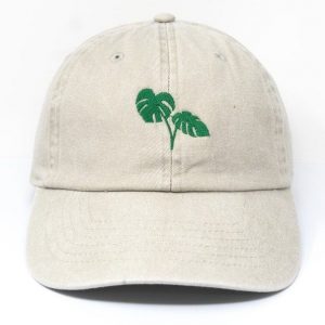 Embroidered Monstera Leaf Baseball Cap Tropical Summer Style with Washed Cotton Comfort