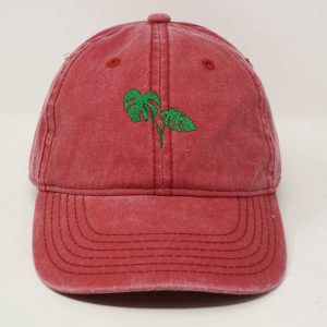 Embroidered Monstera Leaf Baseball Cap Tropical Summer Style with Washed Cotton Comfort
