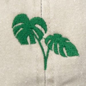 Embroidered Monstera Leaf Baseball Cap Tropical Summer Style with Washed Cotton Comfort