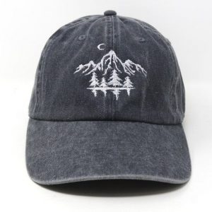 Embroidered Mountain Forest Baseball Cap Escape into Nature’s Embrace