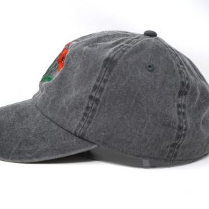 Embroidered Red Poppy Baseball Cap Washed Cotton, Curved Brim, Summer Style