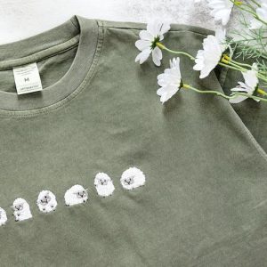 Embroidered Sheep T-shirt Personalized Unisex Oversized Tee, Interesting  Item for Animal Lovers