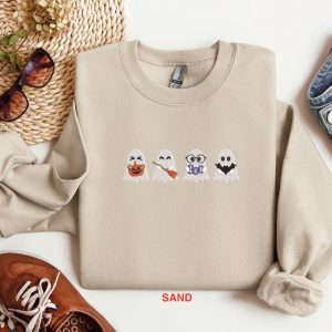 Embroidered Spooky-Cute Ghost Sweatshirt Hauntingly Adorable for Halloween