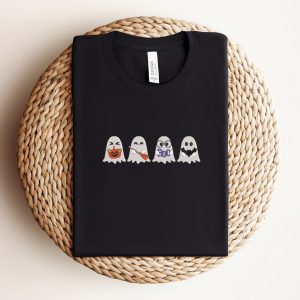Embroidered Spooky-Cute Ghost Sweatshirt Hauntingly Adorable for Halloween